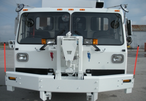 Front view of truck with snowplow hitch